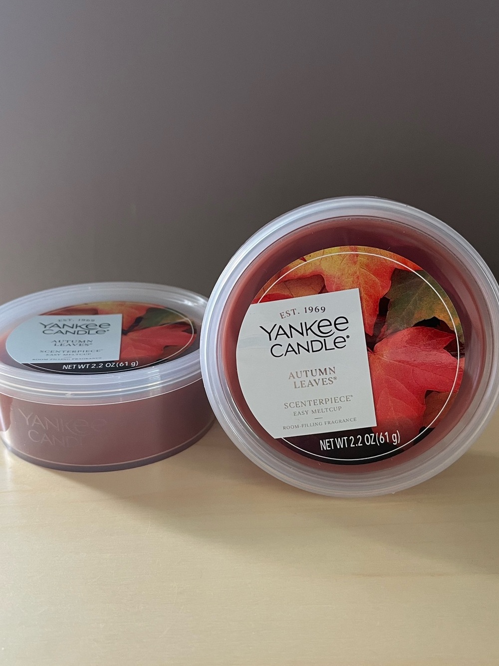 Two New Yankee Candle Autumn Leaves Scenterpiece Wax Melt Cups
